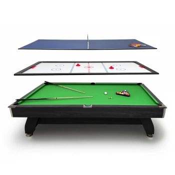 Masă de biliard THUNDER cu suprapunere cymball/ping pong 7FT - BOLD-BLACK