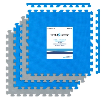 Placă puzzle pentru exerciții albastru-gri 60x60x2cm THUNDER