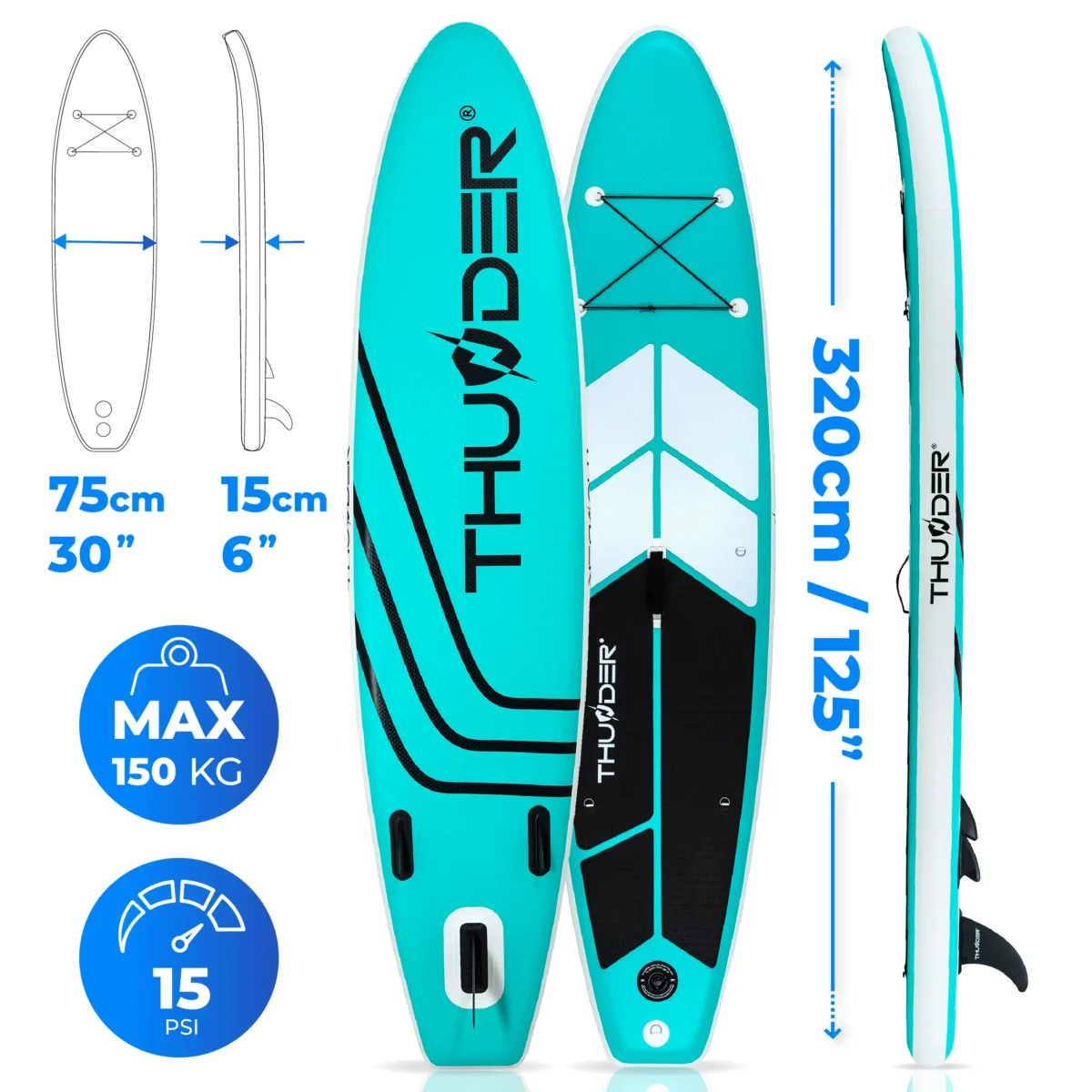 Thunder Placă SUP COAST MINT 320 - imagine 3