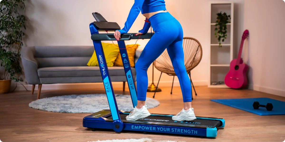 Bandă de alergare electrică THUNDER RACE-BLUE - imagine 2