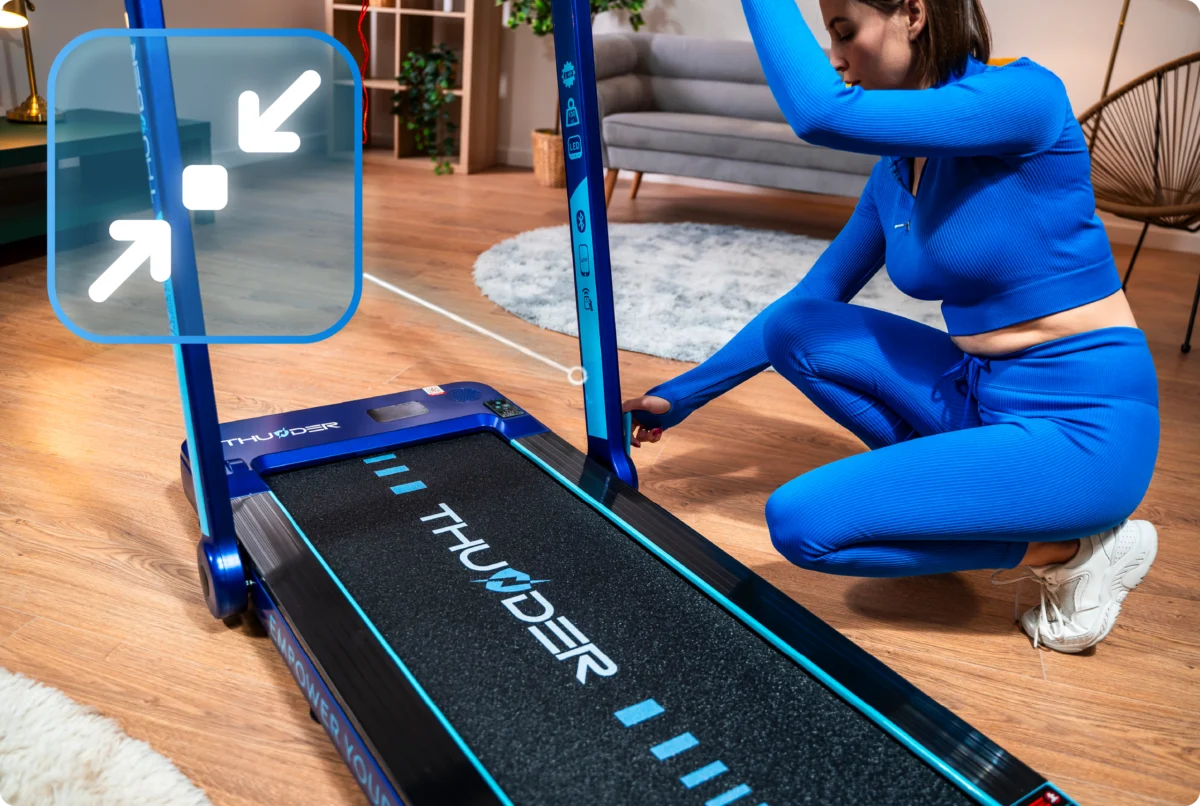 Bandă de alergare electrică THUNDER RACE-BLUE - imagine 3
