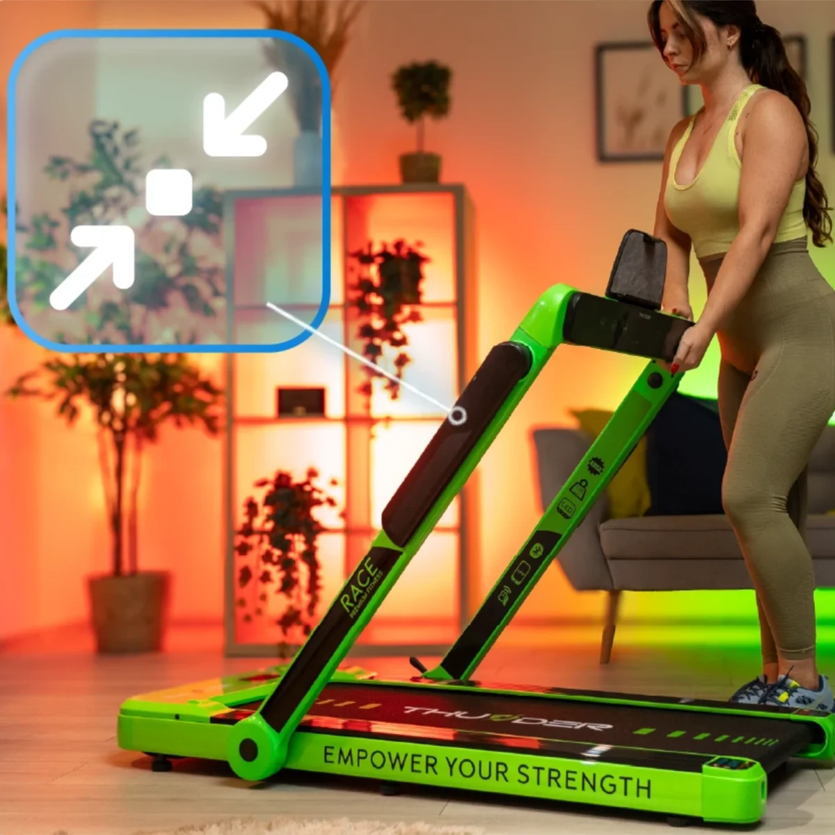Bandă de alergare electrică THUNDER RACE-GREEN - imagine 5