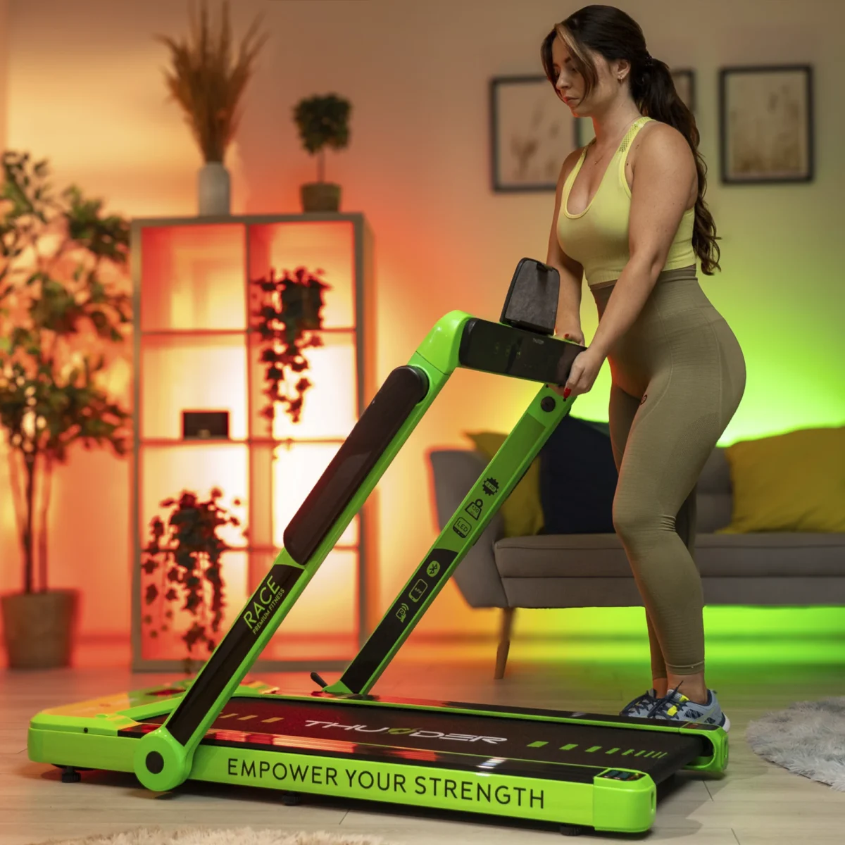 Bandă de alergare electrică THUNDER RACE-GREEN - imagine 3