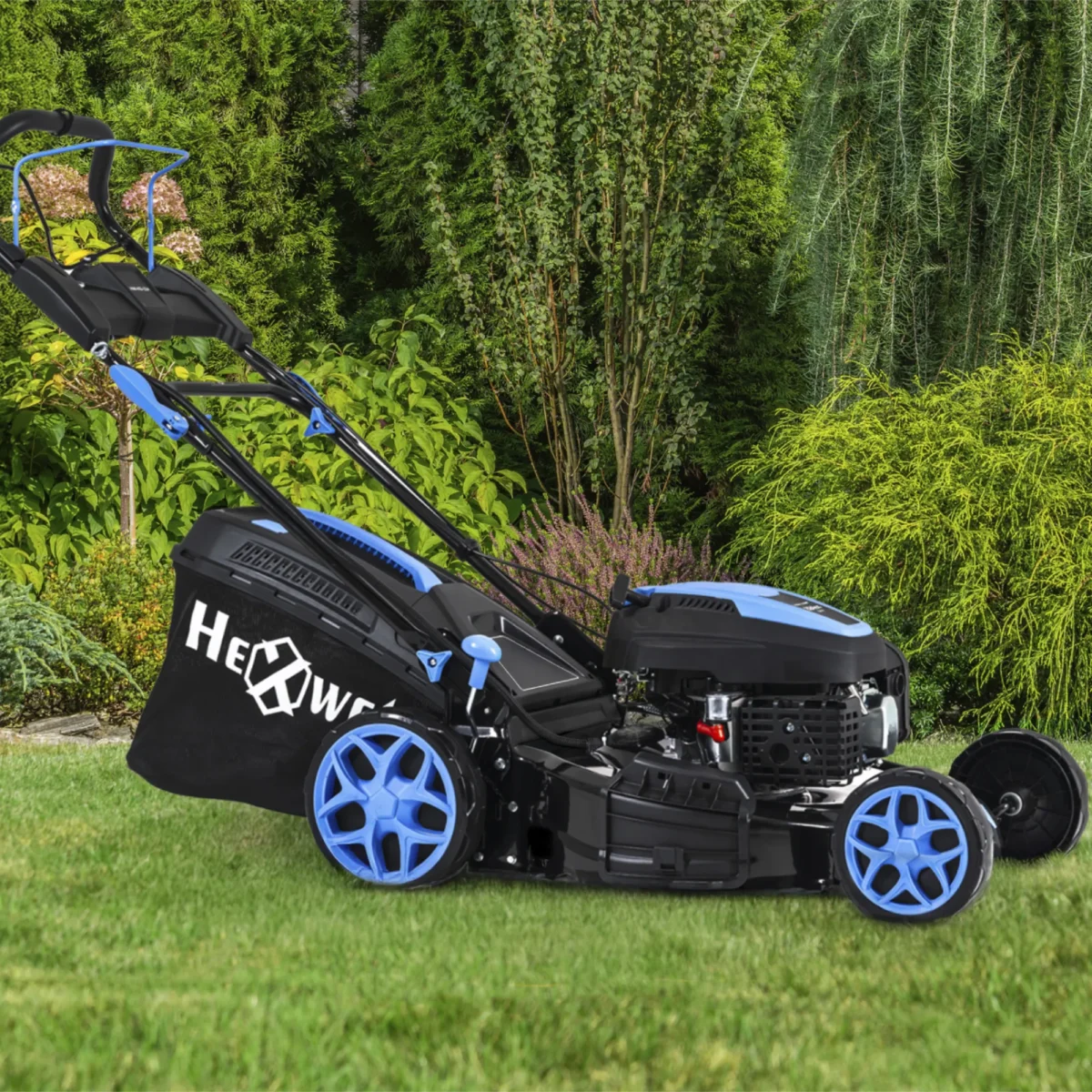 Mașină de tuns iarbă pe benzină Hexwelt 53 cm 4,4 kW cu tracțiune - imagine 5