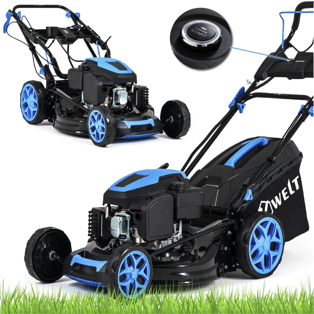 Mașină de tuns iarbă pe benzină Hexwelt 53 cm 4,4 kW cu tracțiune - imagine 6
