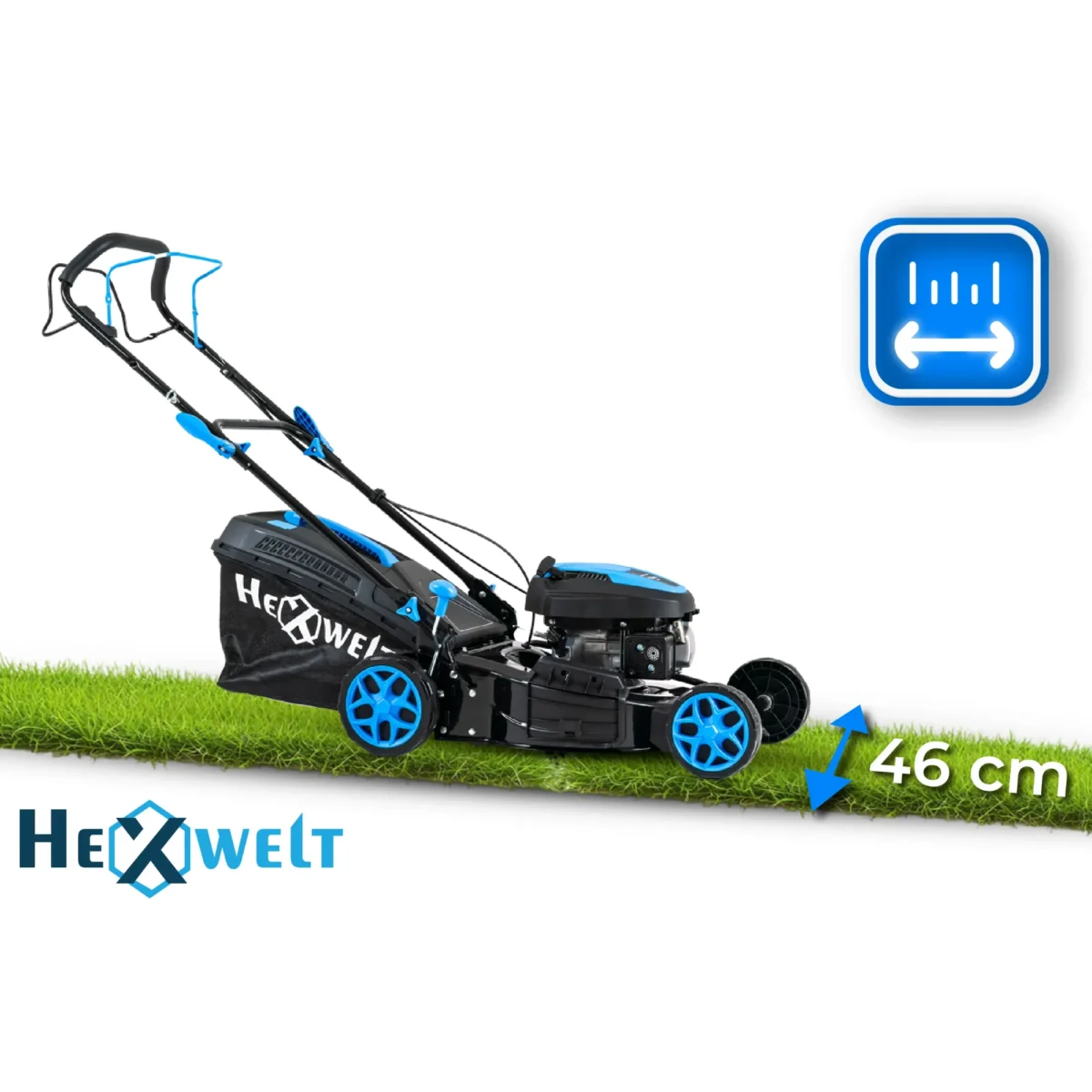Mașină de tuns iarba pe benzină Hexwelt 46cm 2.6kW cu tracțiune - imagine 3
