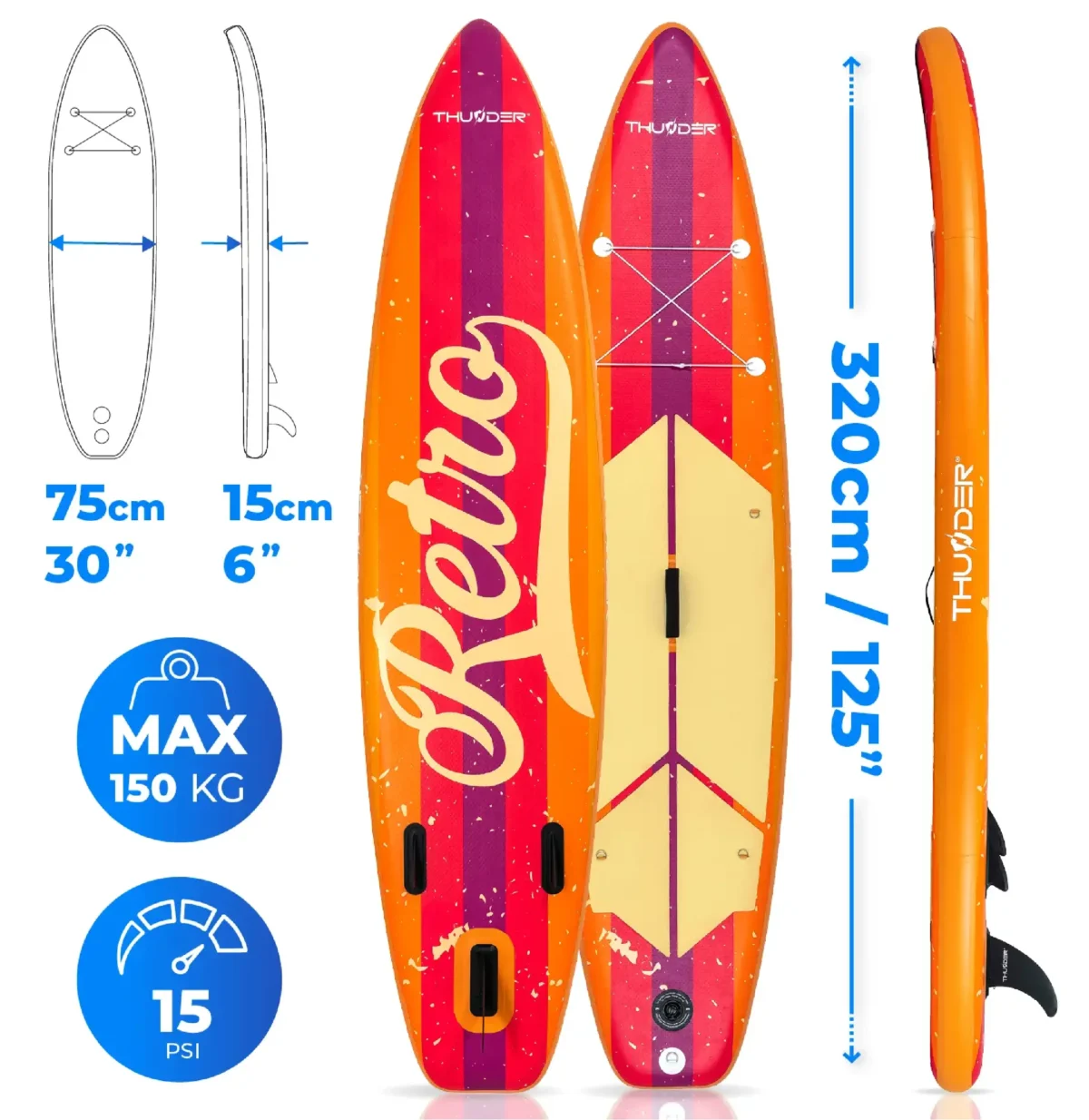 Thunder Placă SUP RETRO 320 - imagine 2